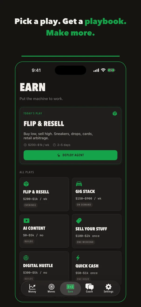 Earn: side-income playbooks